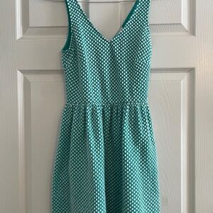 EVERLY Green Polka Dot Sleeveless Dress